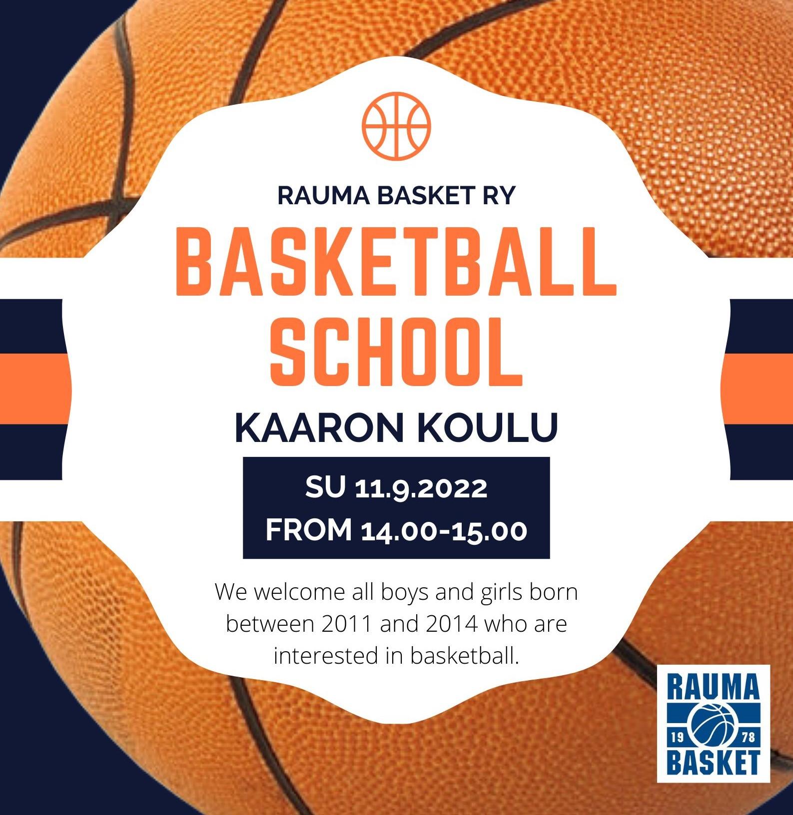 Free introduction to basketball at Kaaro's school Rauma Basket ry